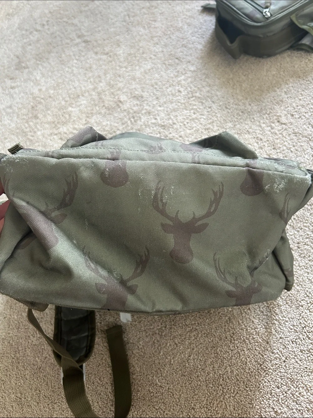 Sweet Honey Olive Green Deer-Print Kid’s Backpack & Lunch Bag Set